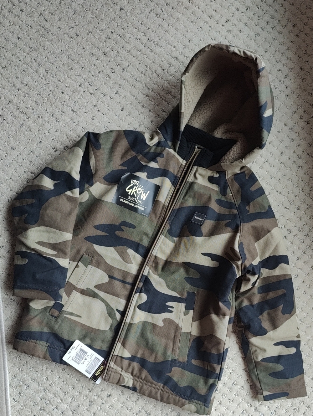 Walls Kids Camouflage Hooded Puffer Jacket - Green & Brown Camo